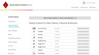 
                            6. Sports, Teams, Fixtures & Results - Dame Allan's Schools
