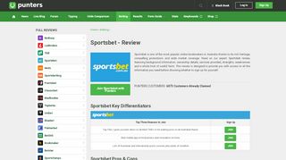 
                            4. Sportsbet Review, Markets, Services and Betting - Punters ...