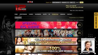 
                            4. Sportsbook,Online Casino Promotion Free ... - 12winasia.net