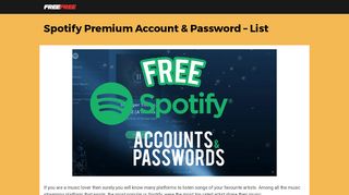 
                            7. Spotify Premium Account & Password – List