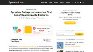 
                            8. Spreaker Enterprise Launches First Set of Customizable ...