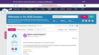 
                            9. Spree-card anyone? - MoneySavingExpert.com Forums