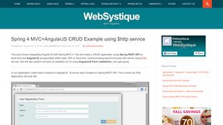 
                            8. Spring 4 MVC+AngularJS CRUD Example using $http service