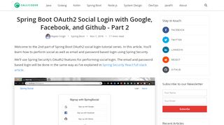 
                            4. Spring Boot OAuth2 Social Login with Google, Facebook ... - CalliCoder
