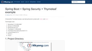 
                            3. Spring Boot + Spring Security + Thymeleaf example - mkyong.com