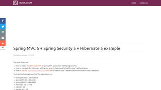 
                            8. Spring MVC 5 + Spring Security 5 + Hibernate 5 example | BORAJI.COM