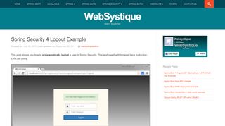 
                            3. Spring Security 4 Logout Example - WebSystique