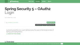 
                            6. Spring Security 5 - OAuth2 Login | Baeldung