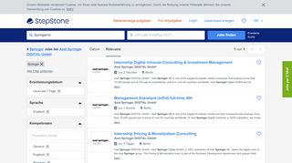 
                            9. Springer Jobs bei Axel Springer DIGITAL GmbH - stepstone.de