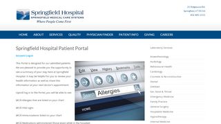 
                            4. Springfield Hospital Patient Portal - springfieldhospital.org