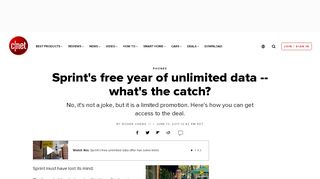 
                            9. Sprint offers a free year of unlimited data. What's the ...