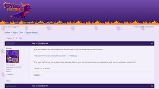 
                            1. Spyro fonts? (Page 1) / Spyro Chat / Spyro the Dragon Forums