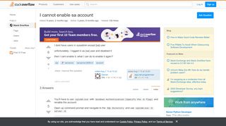 
                            9. sql - I cannot enable sa account - Stack Overflow