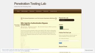 
                            10. SQL Injection Authentication Bypass Cheat Sheet | Penetration ...