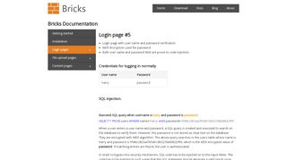 
                            2. SQL injection | OWASP Bricks Login page #5