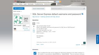 
                            8. SQL Server Express default username and password