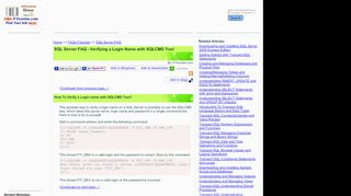
                            9. SQL Server FAQ - Verifying a Login Name with SQLCMD Tool