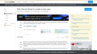 
                            5. SQL Server Script to create a new user - Stack Overflow