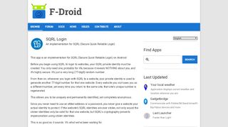 
                            1. SQRL Login | F-Droid - Free and Open Source Android App Repository