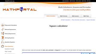 
                            3. Square Calculator - MathPortal.org