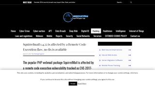 
                            9. Squirrelmail 1.4.22 is affected by a Remote Code Execution ...