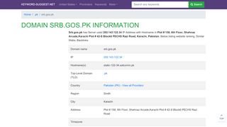 
                            11. srb.gos.pk | Domain infomation, DNS analytics | keyword ...