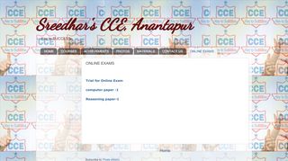 
                            6. Sreedhar's CCE, Anantapur: ONLINE EXAMS