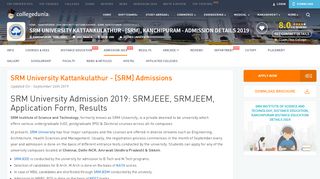 
                            5. SRM University Admission 2019: Application form, SRMJEEE ...