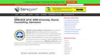 
                            8. SRMJEEE 2018: SRM University, Result, Counselling, Admission