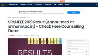 
                            6. SRMJEEE 2019 Result (Announced at srmuniv.ac.in) - Check ...