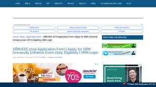 
                            7. SRMJEEE/SRM Application form 2019 - rrbrecruitment.co.in