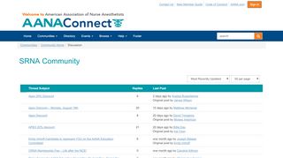 
                            2. SRNA Community - AANA Member Connect