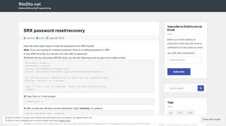 
                            8. SRX password reset/recovery – RtoDto.net