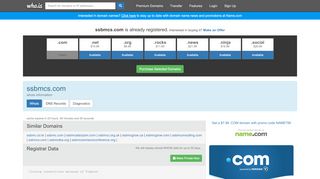 
                            2. ssbmcs.com whois lookup - who.is
