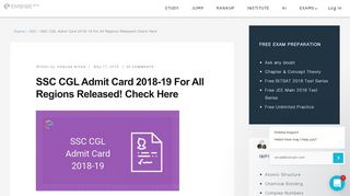 
                            5. SSC CGL Admit Card 2018-19 For All Regions Released! Check ...