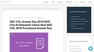 
                            11. SSC CGL Answer Key 2018-2019 (Tier-I) Released | Check ...