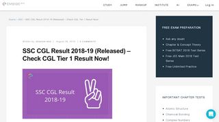 
                            6. SSC CGL Result 2018-19 (Released) – Check CGL Tier 1 ...