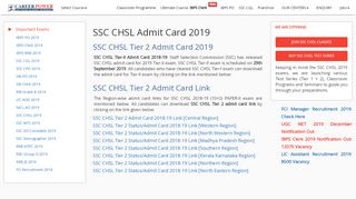 
                            5. SSC CHSL Admit Card 2019 Out: Download Tier-I …