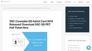 
                            9. SSC Constable GD Admit Card 2019 Released! …