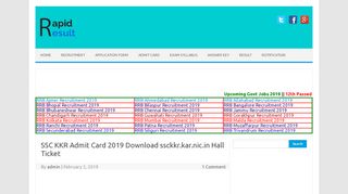 
                            8. SSC KKR Admit Card 2019 Download …