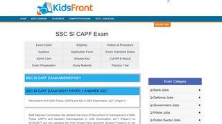 
                            9. SSC SI CAPF Exam Answer Key of . Preparation , Practice ...