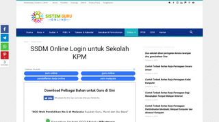 
                            3. SSDM Online Login untuk Sekolah KPM - sistemguruonline.my