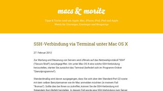 
                            3. SSH-Verbindung via Terminal unter Mac OS X · macs & moritz