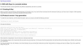 
                            2. SSH with Keys HOWTO: SSH with Keys in a console window