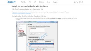 
                            7. SSL Certificate Installation for Checkpoint VPN Appliances - DigiCert