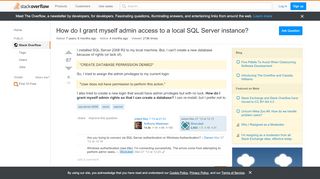 
                            9. ssms - How do I grant myself admin access to a local SQL ...