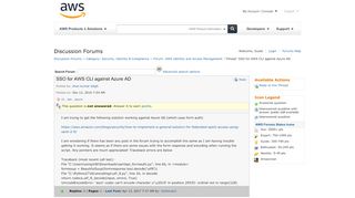 
                            9. SSO for AWS CLI against Azure AD - AWS Developer Forums