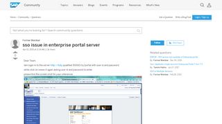 
                            9. sso issue in enterprise portal server - SAP Q&A