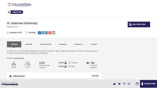 
                            4. St. Ambrose University Overview - CollegeData College Profile