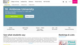 
                            6. St. Ambrose University - The Princeton Review College Rankings ...